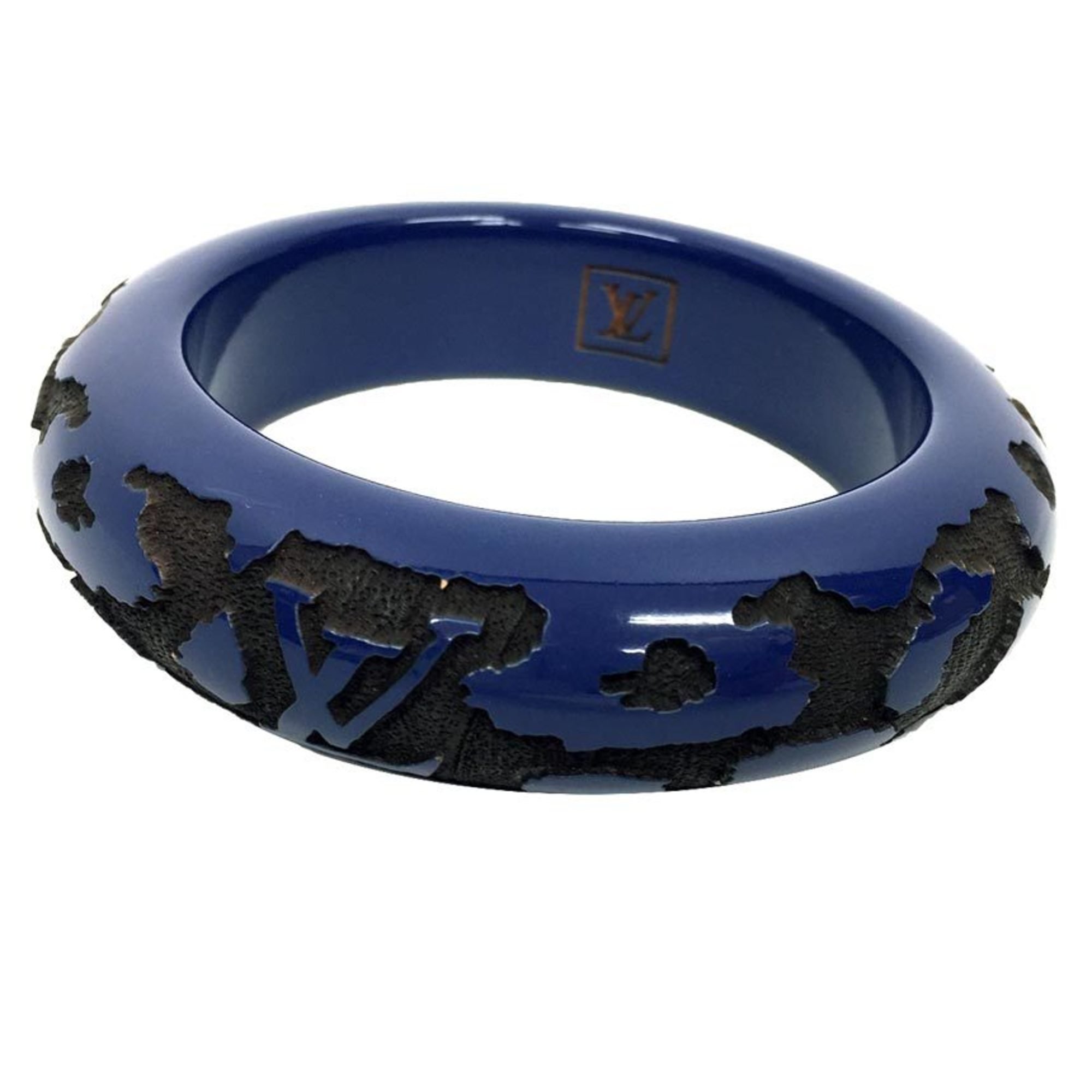 Louis Vuitton Wood Bangle Bracelet Brassle Leo Monogram 2009 Limited Navy